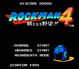 Rockman 4 Endless Title Screen
